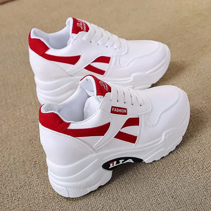 Inner Height Increasing Dad Shoes Women's Ins Trendy 2021 New Spring and Autumn Korean Style Versatile Platform Casual Sports White Shoes