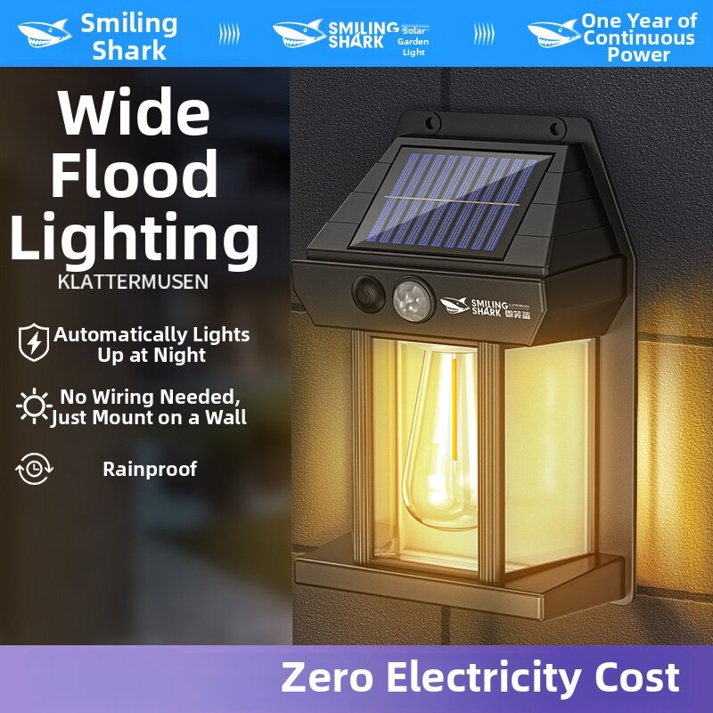 Smiling Shark | Solar Powered Sensor Wall Light