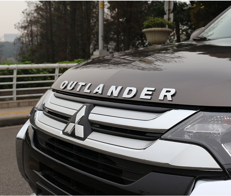 Mitsubishi Outlander Restoration Car Sticker Label Hood Logo Letter Logo Restoration Metal Letter Sticker Car Head Cover Logo. 