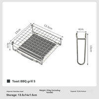 CAMPINGMOON US-1312 Portable Stainless Steel Folding Grilling Net for Small Gas Stove Outdoor Camping Evenly Baked