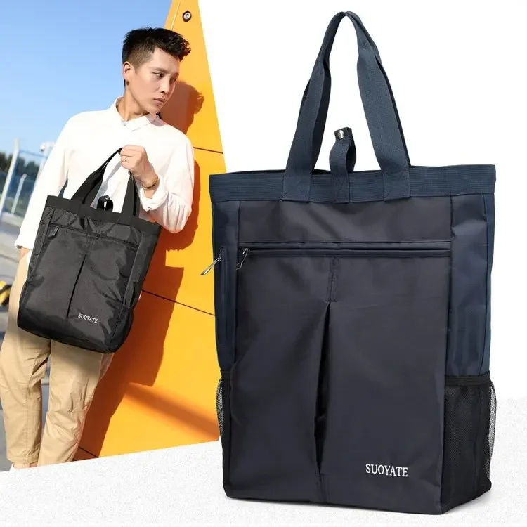 Men's Bag New Nylon Handbag Men's Canvas Briefcase Large Capacity Casual Vertical Trendy Men Handbag Cloth Bag