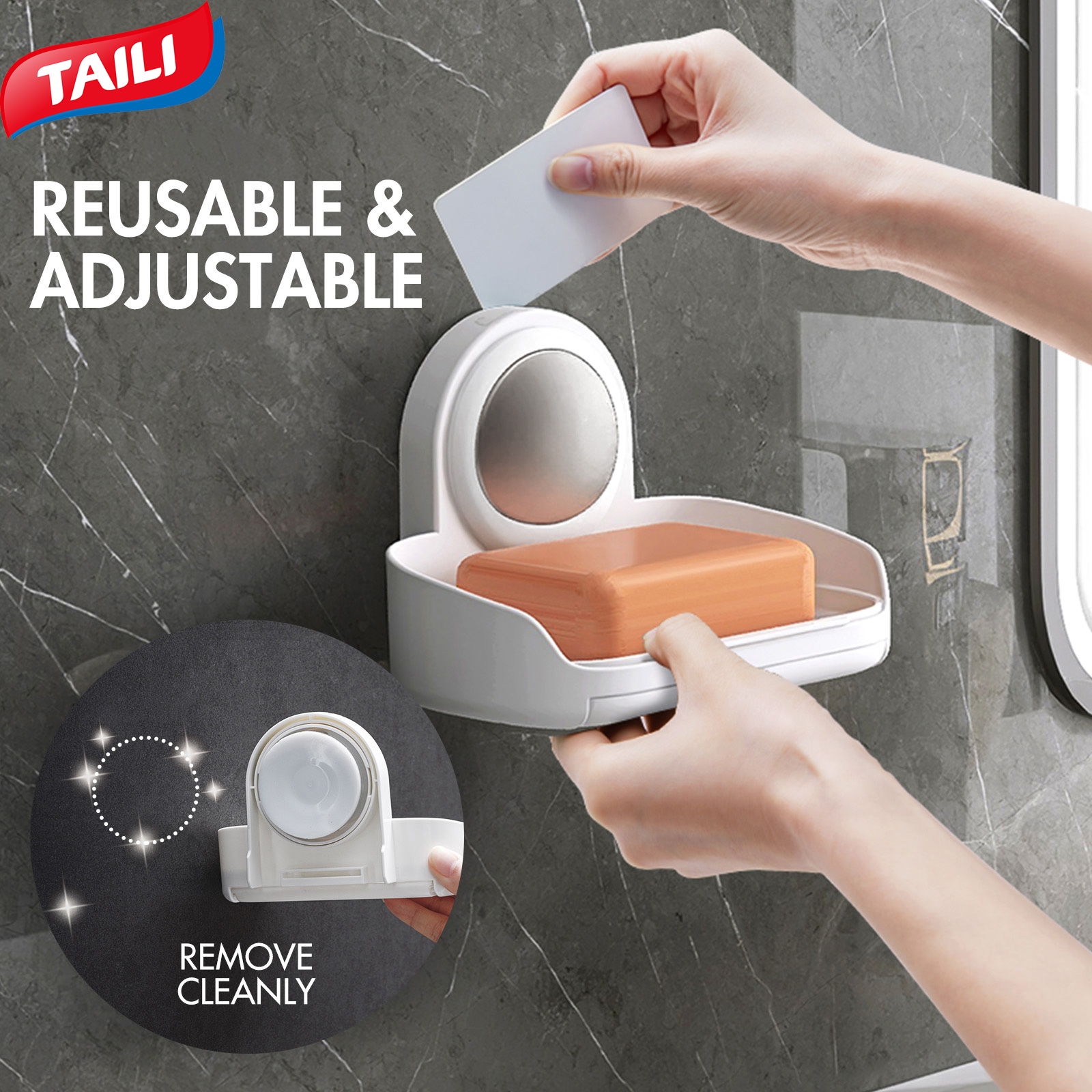 [TAILI 2pcs Suction Cup Soap Holder No Drilling Soap Box Sink Soap Drain Holder reusable Super Adsorption Easy Installation Rose Gold,[Local Stock] TAILI 2pcs Suction Cup Soap Holder No Drilling Soap Box Sink Soap Drain Holder reusable Super Adsorption Ea ราคา 184 บาท*ส่งฟรี
