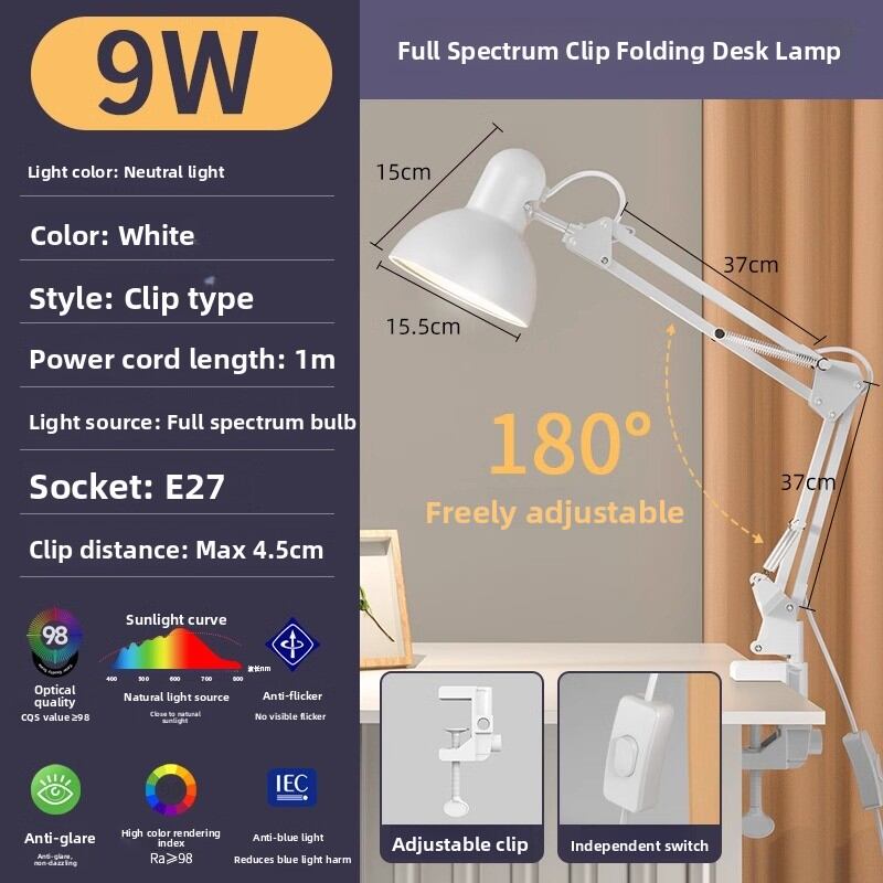FANYAO | Adjustable LED Desk Lamp for Eye Protection and Drawing with Foldable and Extendable Arm