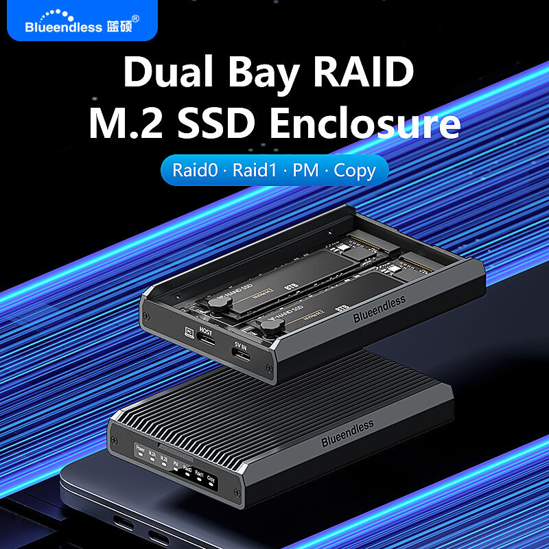 2 Bay Usb-C Raid Enclosure For 2.5/3.5