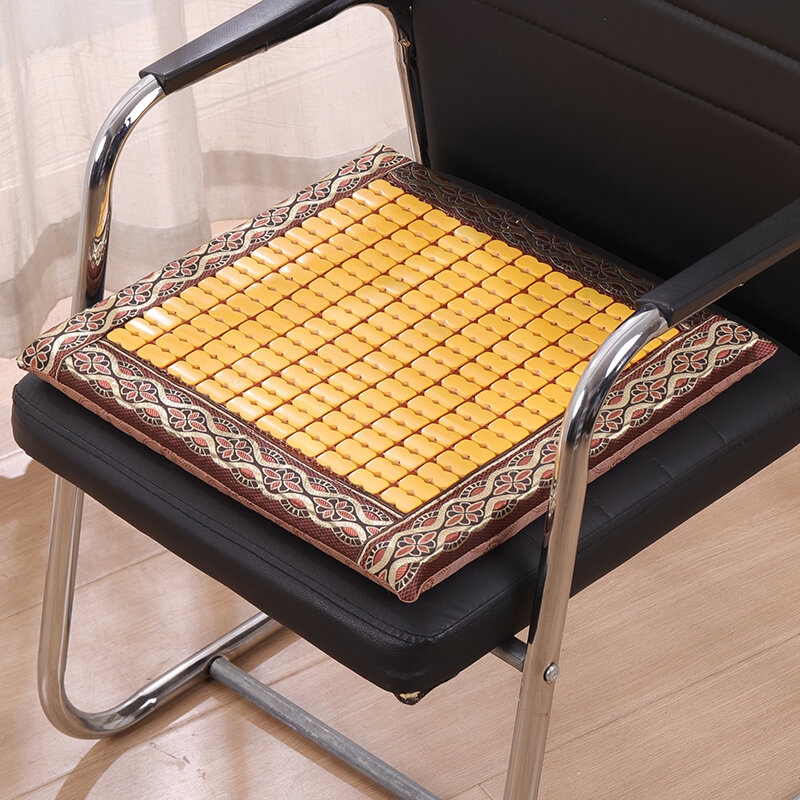Breathable Double-Sided Bamboo Seat Cushion Office Chair Pad Cooling Mat Workbench Pad Comfortable Sitting Pad Modern Style