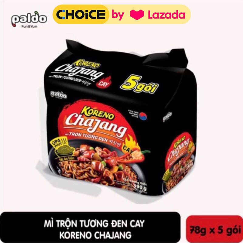 Combo 5 gói MÌ Trộn Tương Đen Koreno Cay Chajang 78g
