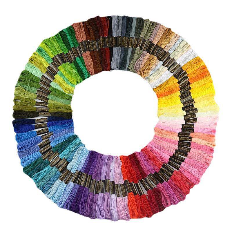100 Color 50 Color Cross Stitching Thread Set 8 Meters DIY Embroidery Thread Material Kit 6 Strands Home Cross Stitch Line