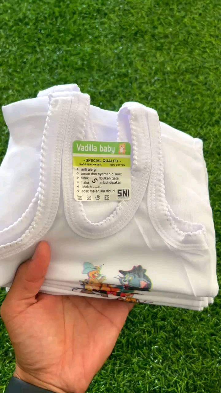 Promo Singlet Anak Putih Karakter Ukuran SMLXlL3L4L5Kaos dalemam Anak Unisex Newborn Bayi baru Lahir Laki laki & Perempuan