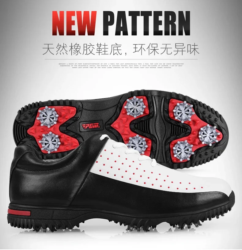 New Style PGM GOLF Sneakers! Waterproof Microfiber Leather Shoes Men Breathable Shoes Golf Anti-slip Octopussy Spikes