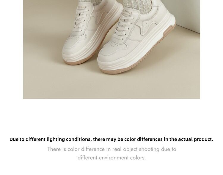 Daphne Trendy Thick Bottom Casual White Shoes Spring 2025 Women's Versatile Comfortable Heightening Fashionable Flat Shoes · v12