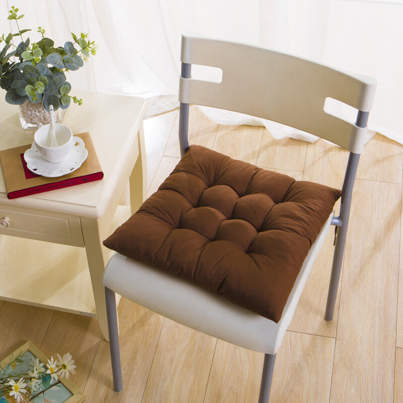 (HOME+) Chair Seat Pad Furniture Chair Cushions Home Office Bar Chair Cushion Backrest Pillow Comfortable Cotton Seat 40x40cm
