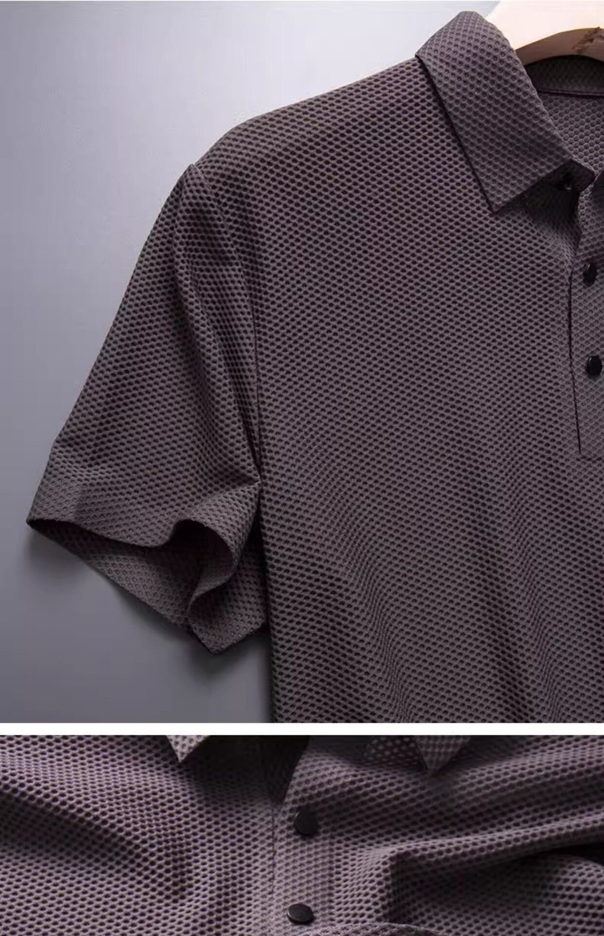 Polo rossa da uomo a manica corta per banchetto nuziale a manica lunga, business casual, vestibilità standard, alla moda, per papà e sposo