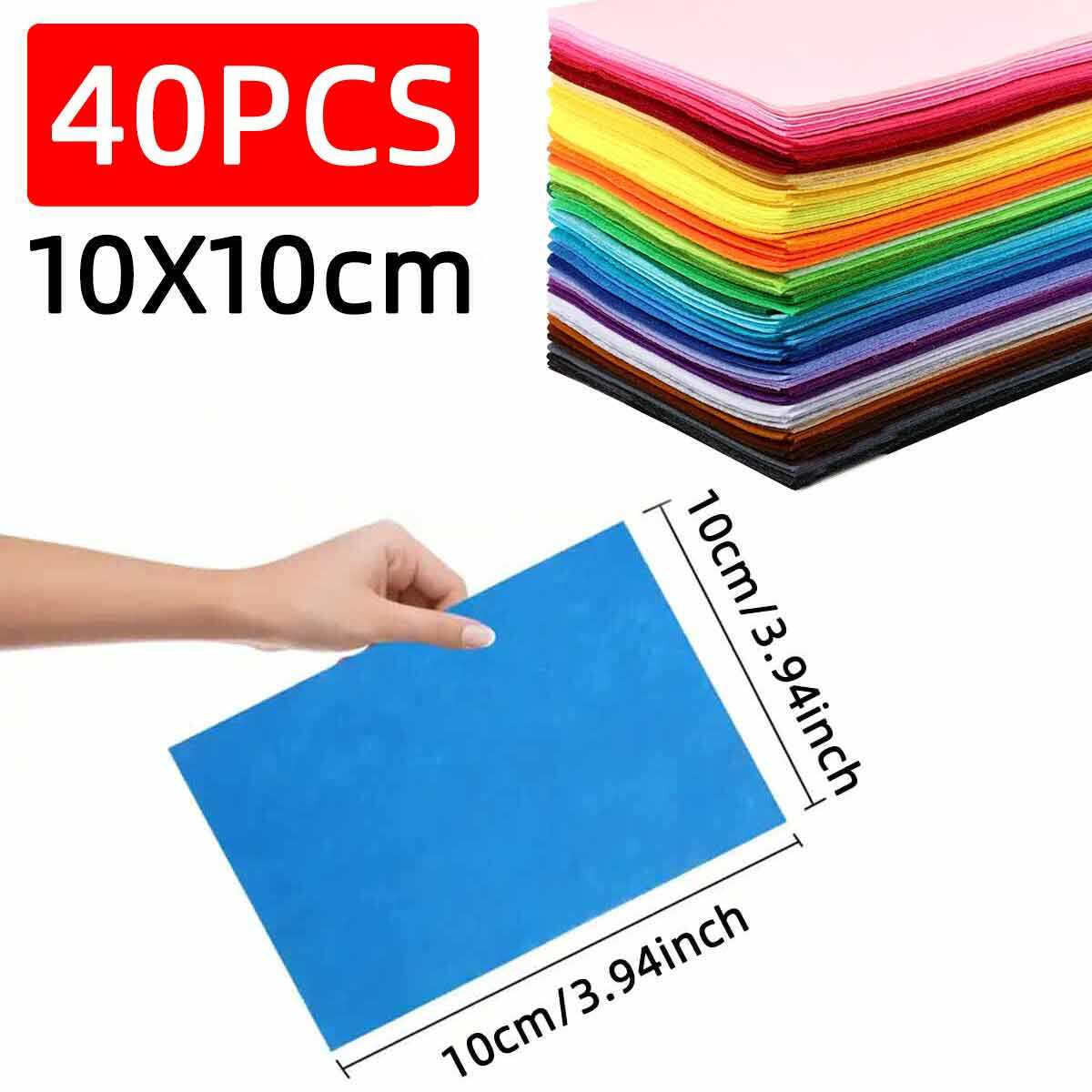 40PCS Of Felt Cloth Craft Felt Block Non-Woven Fabric Handmade Christmas Decorations School Projects Sewing Process DIY