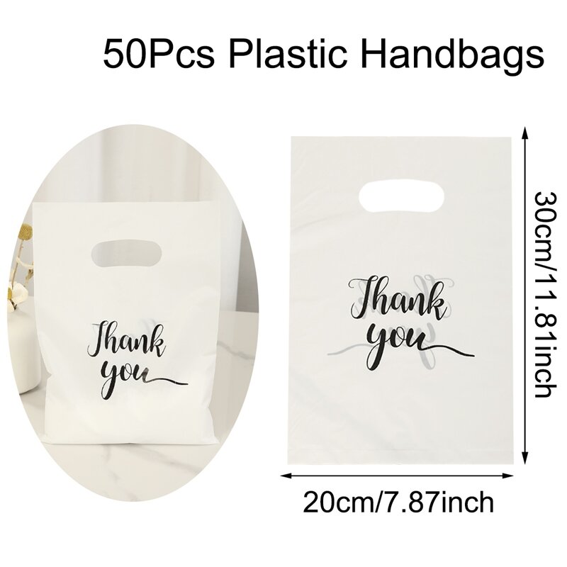100pcs Thank You Plastic Gift Bags Gift Wrapping Supplies Gift Bags Perfect For Thank You Gifts Party Decor