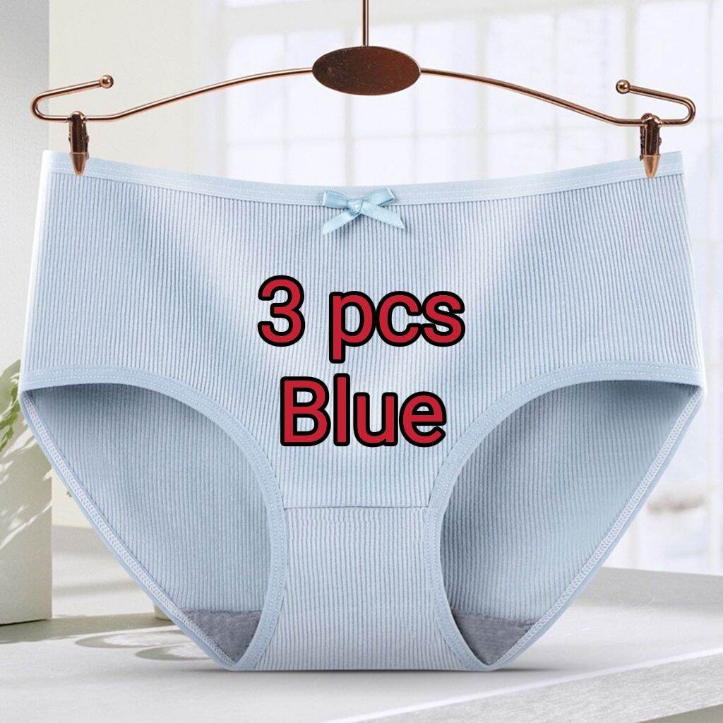 3PCS Breathable Underwear Women Cotton Panties Healthy No Trace