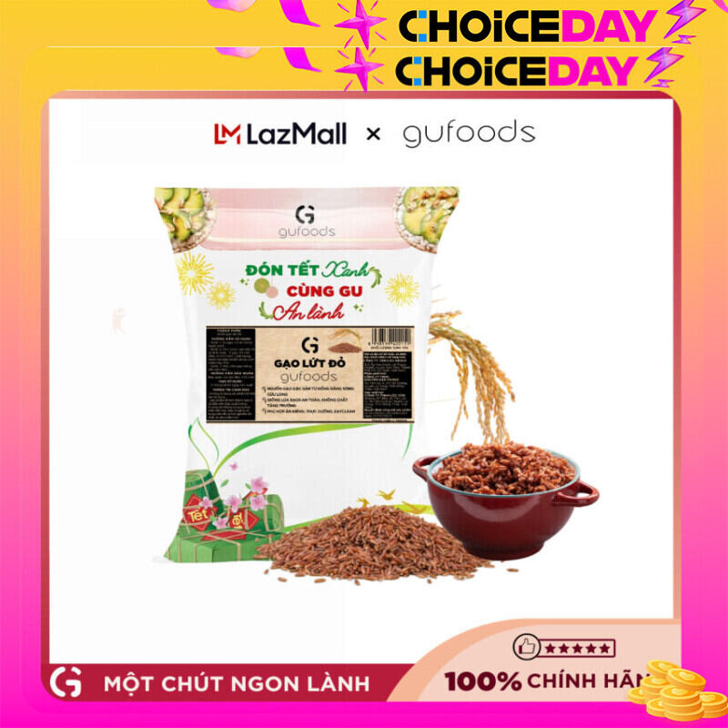 Gạo lứt đỏ ăn kiêng GUfoods(1kg) - Giảm cân, Thực dưỡng, Eat clean