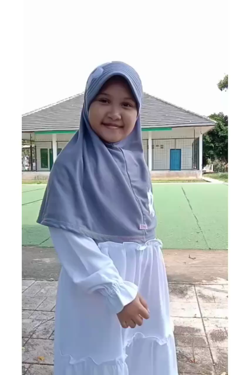 Kerudung Anak Sekolah Instan Motif bunga ceplok Hijab Polos Bahan Kaos Pe Super Size S Usia 4 - 7 Jilbab Anak Prempuan