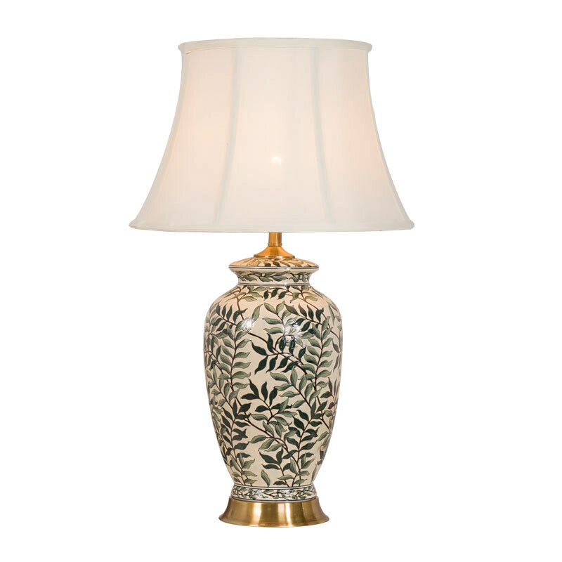 Elegant & Retro Ceramic & Brass Table Lamp