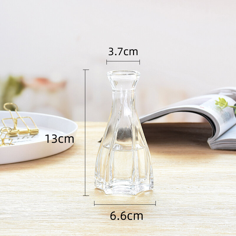 Modern Minimalist Glass Mini Vase Transparent Desktop Decoration Flower Arrangement Water Cultivation Ornament Home Decor