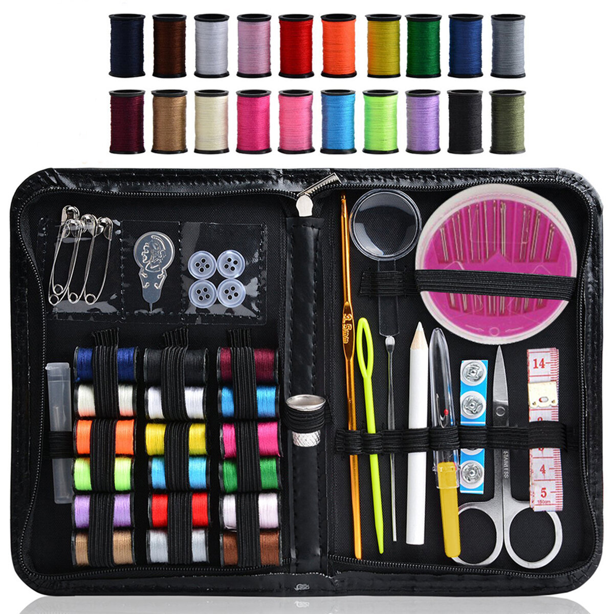 58Pcs Sewing Needle Thread Kit with Case Portable Hand Sewing Supplies Complete DIY Mini Sewing Kit for Adults Beginner Diy