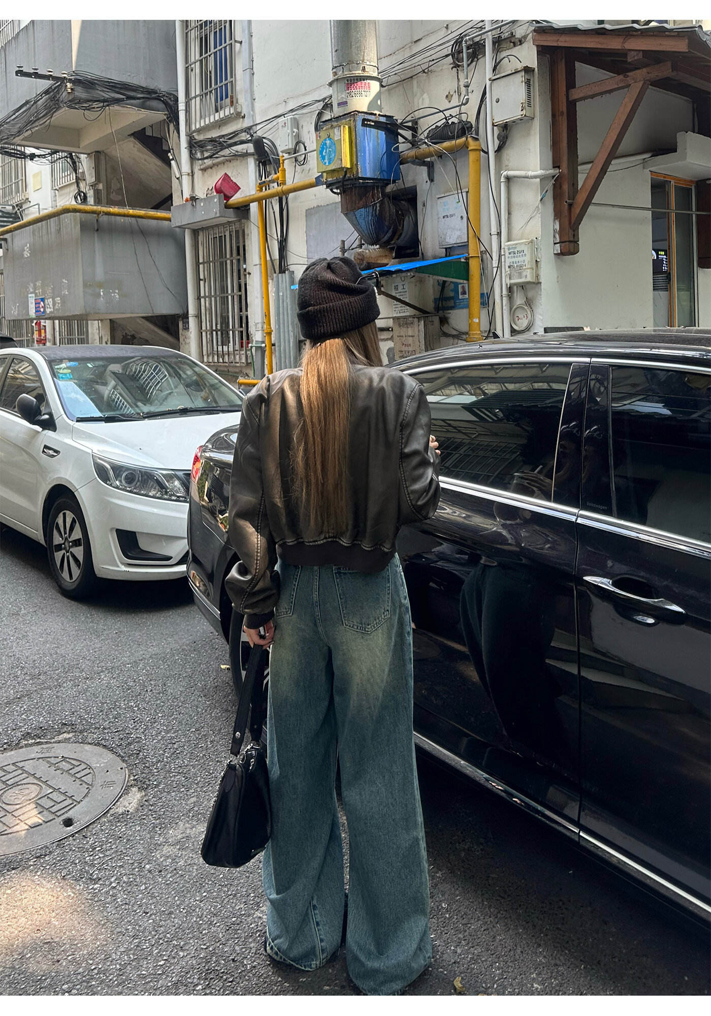 High Waist Wide Leg Jeans Women's Loose Fit Washed out Style Spring Autumn Denim Pants by LUU Peach Joy Slimming Effect · v2