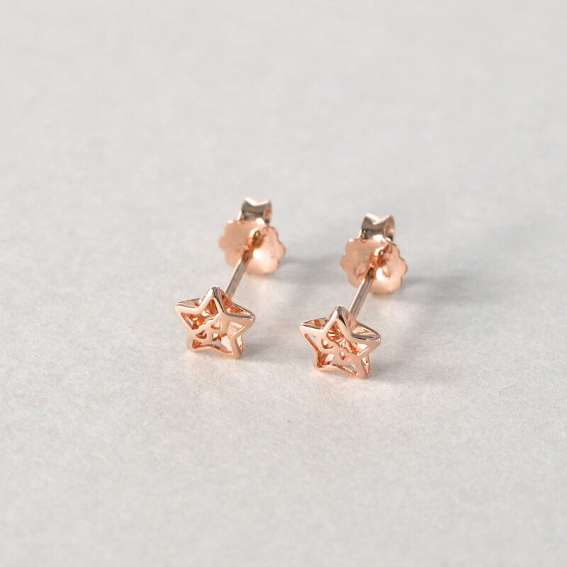 rose gold star earrings