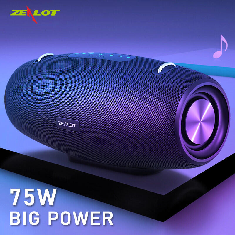 Zealot S67 Xách Tay Loa Bluetooth không dây ngoài trời 75W thanh âm thanh công suất cao âm thanh nổi vòm Sốc âm bass mạnh Karaoke Loa Siêu Trầm