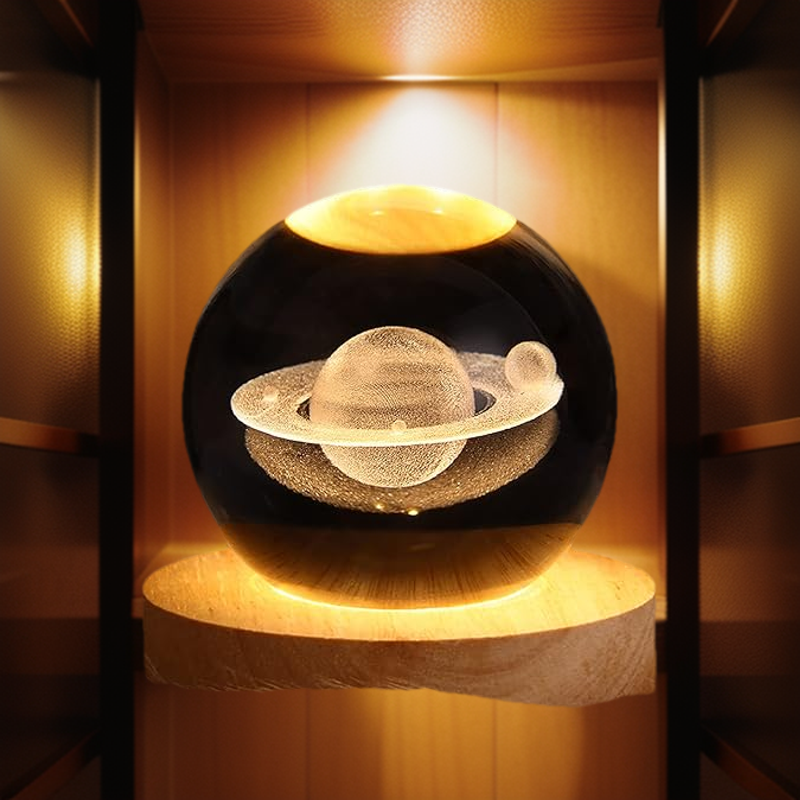 3d Solar System Crystal Ball Night Light. 