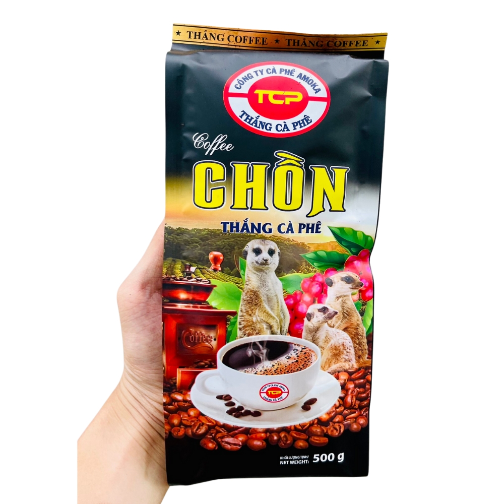 Gói Màu đen gu mạnh 0.5kg Cà phê Chồn Ban Mê Thuột rang xay pha phin