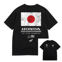 2025 Retro Motorcycle Series Printed Loose Neck Short Sleeve Hip Hops Honda Non-winged Motorcycle T-Shirt Racing Mens T-Shirt B