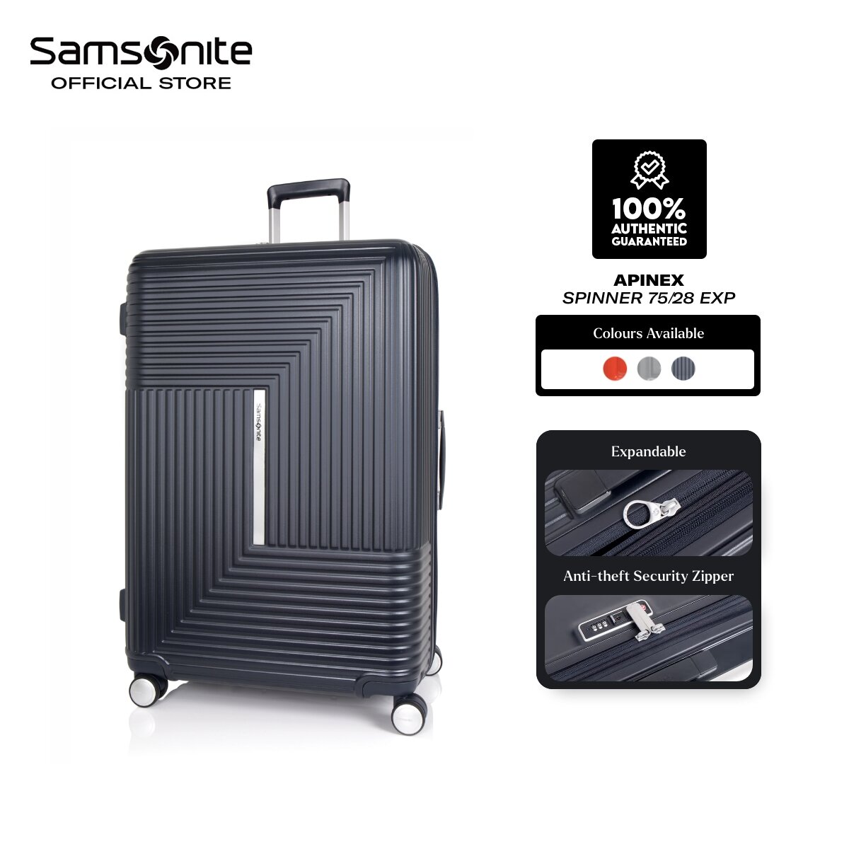 Samsonite Apinex Spinner 75/28 Exp TSA | Lazada Singapore