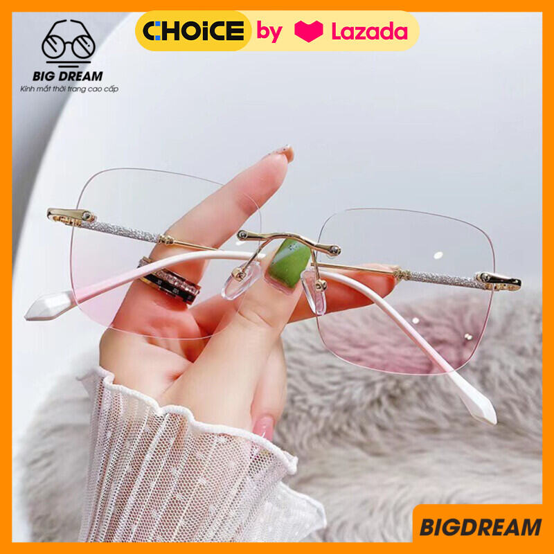 [MỚI - VOUCHER 15%] Gọng kính cận nữ thời trang chất liệu nhựa kèm kim tuyến tròng chống chói chống tia UV BDCANMAHONG