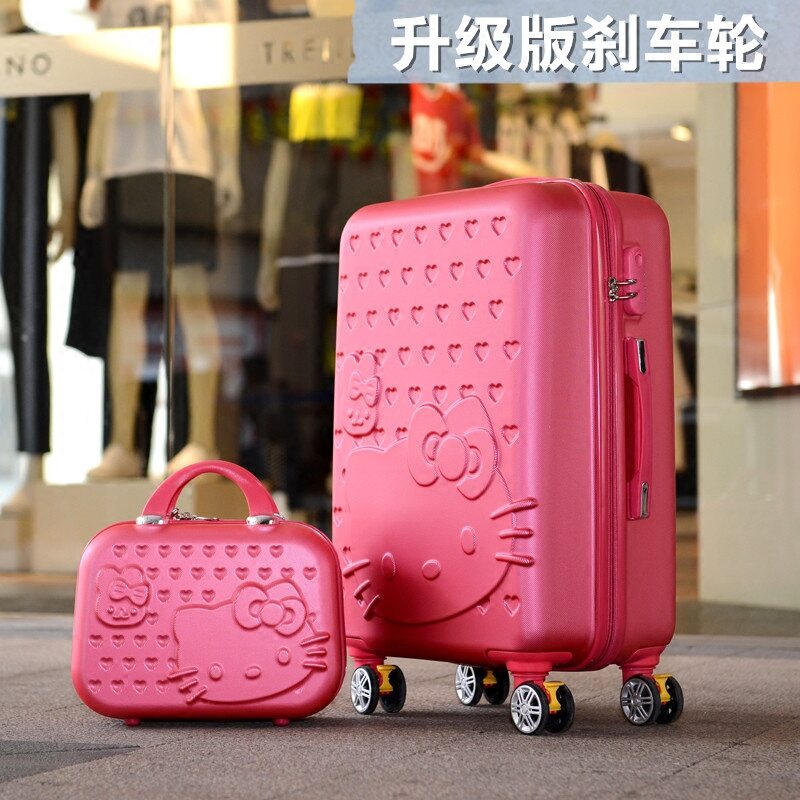 Hello Kitty 24" Light Pink Trolley Spinner Travel Luggage Suitcase
