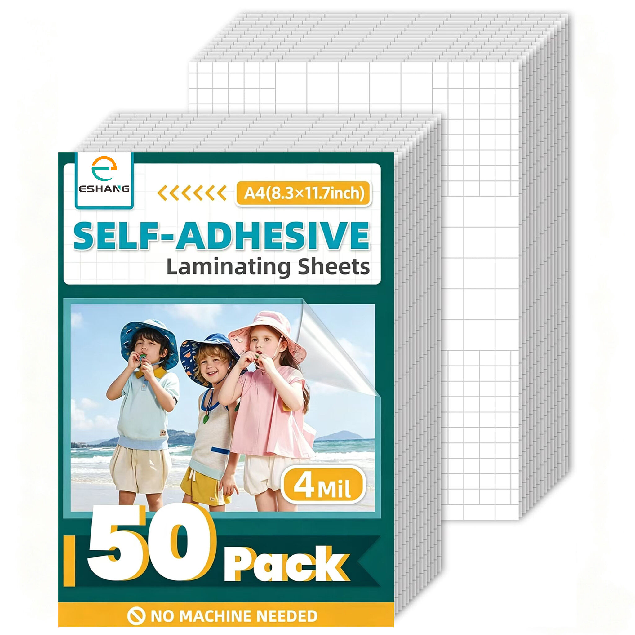 A4 MATTE 50 pcs Self Adhesive Laminating Sheets 4mil No Heat Laminating Sheets Self Sealing Laminating Sheets for Laminator