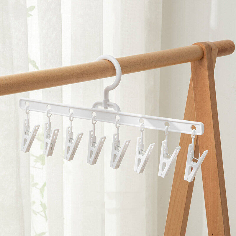 OI Gantungan Multifungsi Praktis Pengering Pakaian dengan 8 Jepitan | Hanging Organizer | Aksesoris Rumah Tangga | COD Harga 4,849 rupiah*Gratis Ongkir