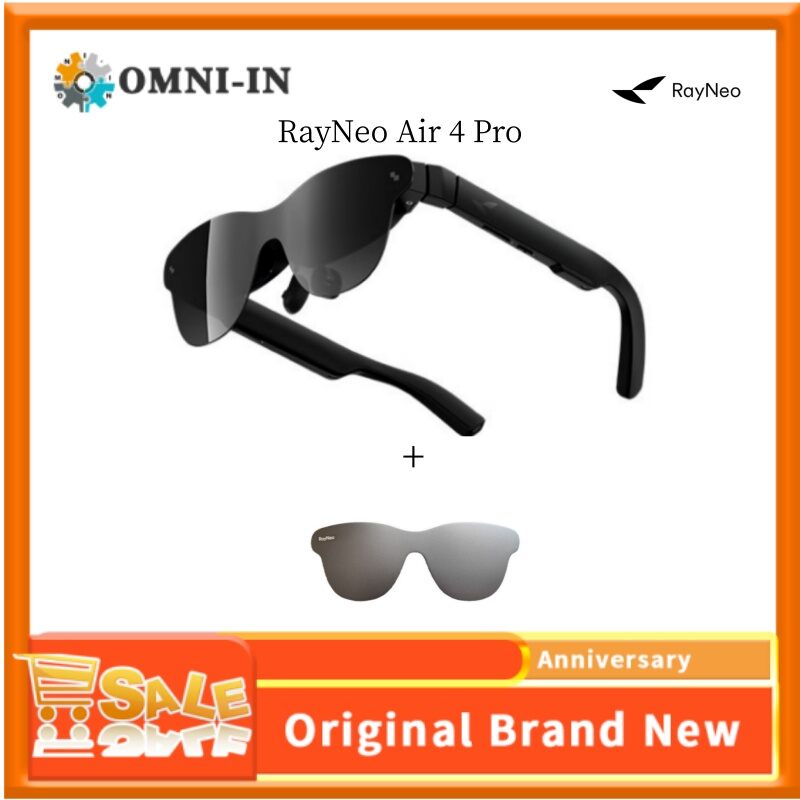 RayNeo Air 4 Pro smart AR glasses, 1200 Nits brightness,135-inch
