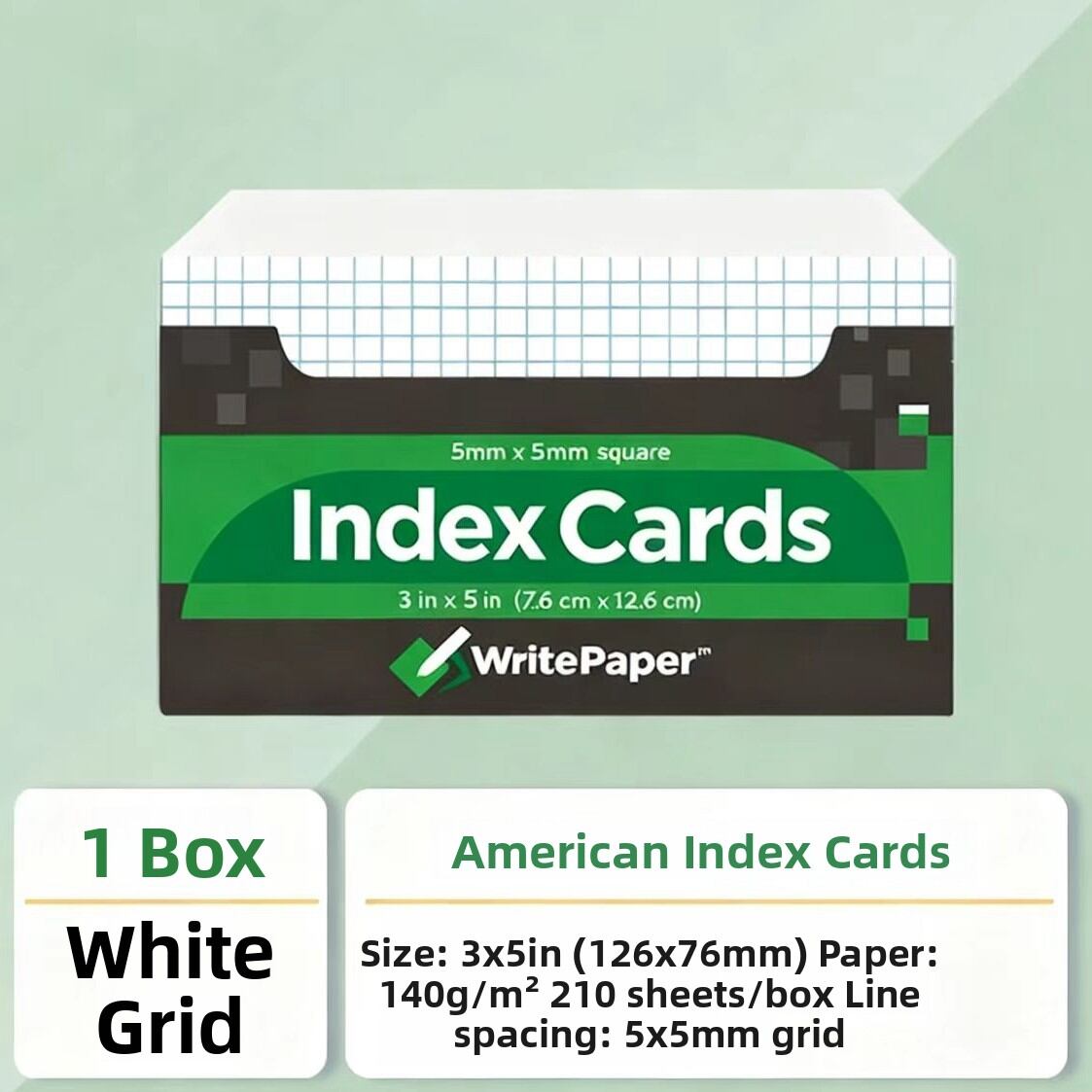 American Style Index Cards Single-Sided Blank Memo Cards Word Learning Flashcards Student Notepad Paper Bookmark Paper