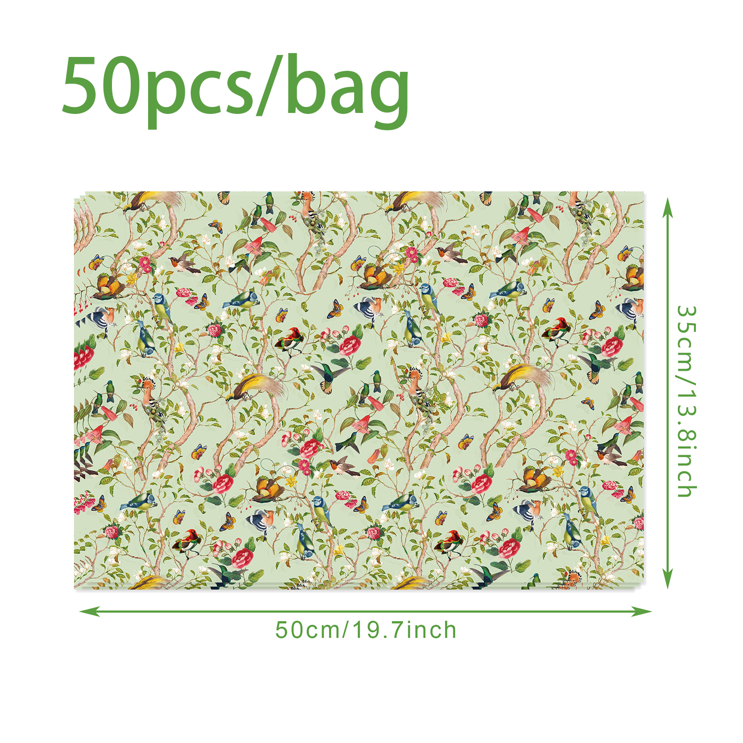 20/50pcs Bird Flower Tissue Paper Snow Pear Paper Gift Wrapping Paper Birthday Wedding Party Decor DIY Gift Packing Supplies