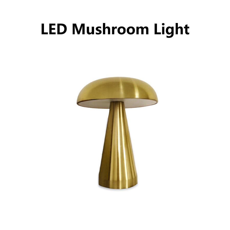Retro LED Night Ligh Mushroom Touch Sensor Desk Lamp 3 Color Dimming Desktop Night Light Rechargeable Reading Lamp Desktop Decor