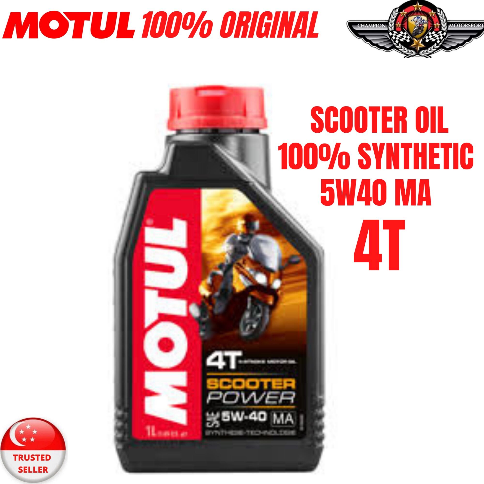 MOTUL SCOOTER POWER 4T 10W-30 MB/ 5W-40 MA FULLY SYNTHETIC ENGINE OIL 1L |  Lazada Singapore
