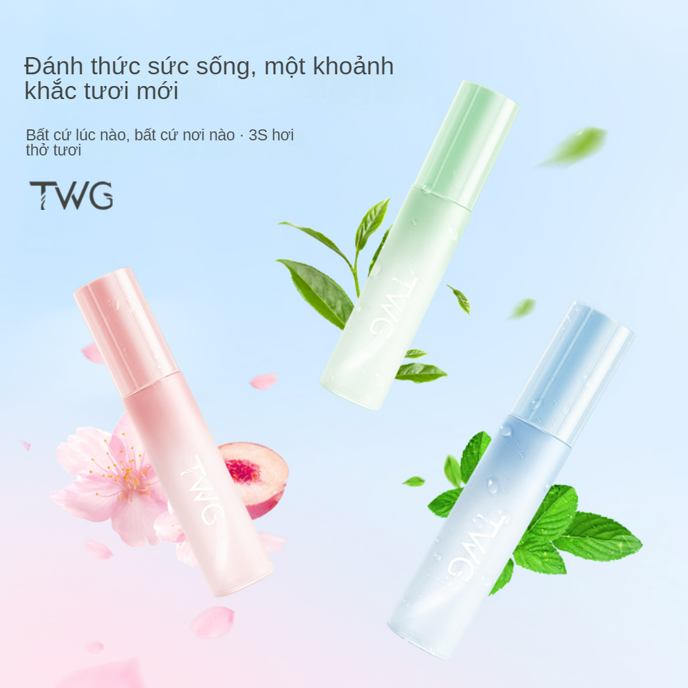 Xịt thơm miệng TWG đích thực Chai xịt làm thơm miệng bạc hà đào cầm tay giúp giảm hôi miệng Ngăn ngừa vi khuẩn miệng để lại hương liệu mát lạnh Chiết xuất thảo dược