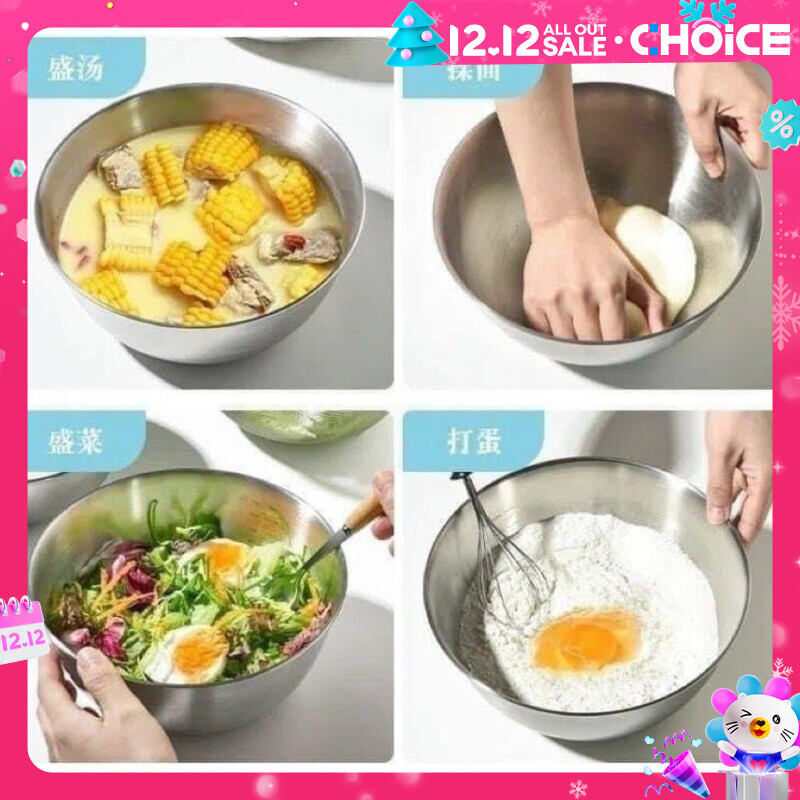 tô inox 304 trộn bột chia vạch đa năng-bát trộn salat chia vạch dung tích 1400ml-20cm.