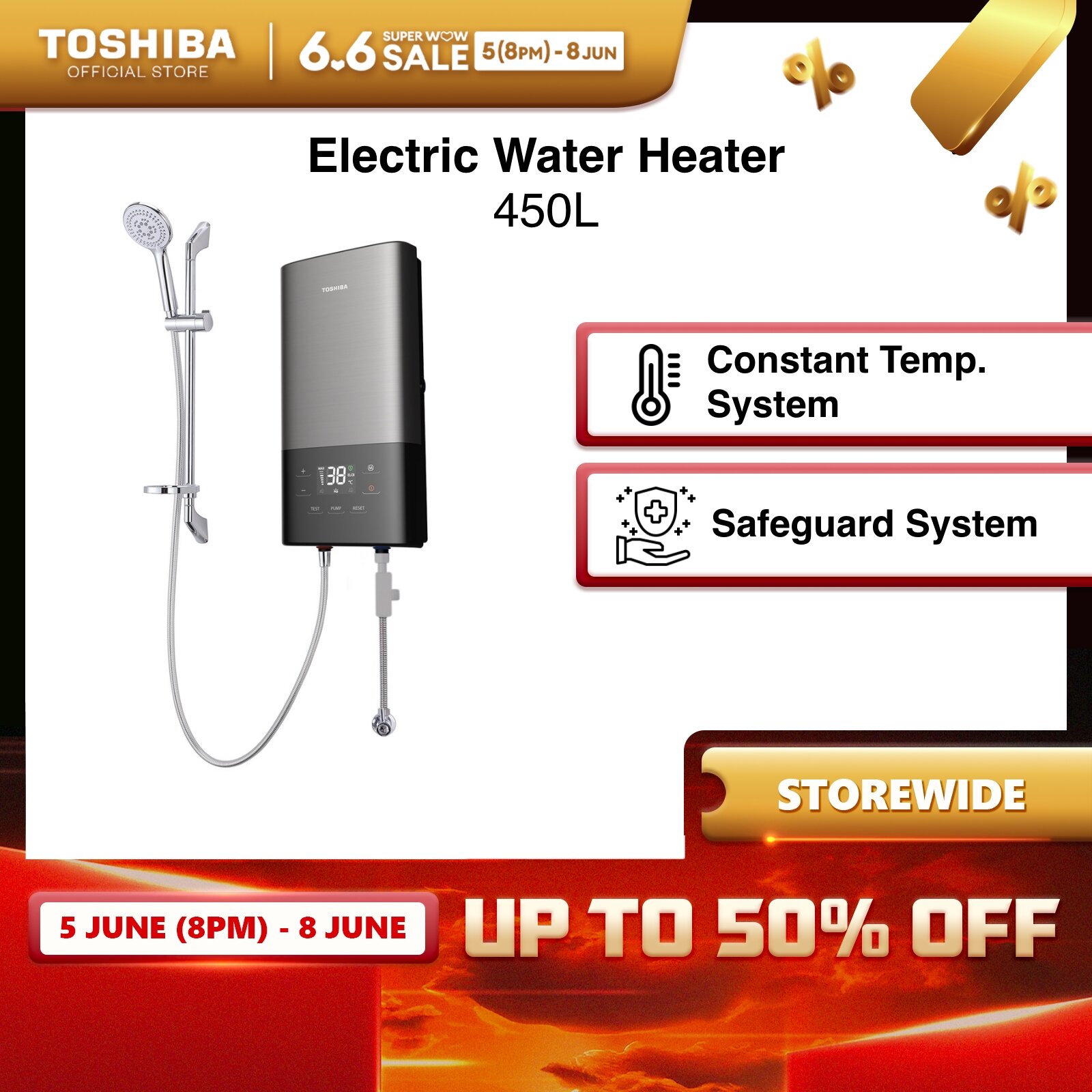 Toshiba TWH-33EXNSG(T) Constant Temperature System Electric Water Heater, 450L