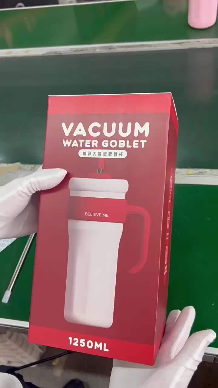 [ Hot Sale Items ] China Shipped Solid Color American Style Insulated Bottle 316 Stainless Steel Large Capacity Coffee Cup with Handle for Home Office and Car Use with Straw k1