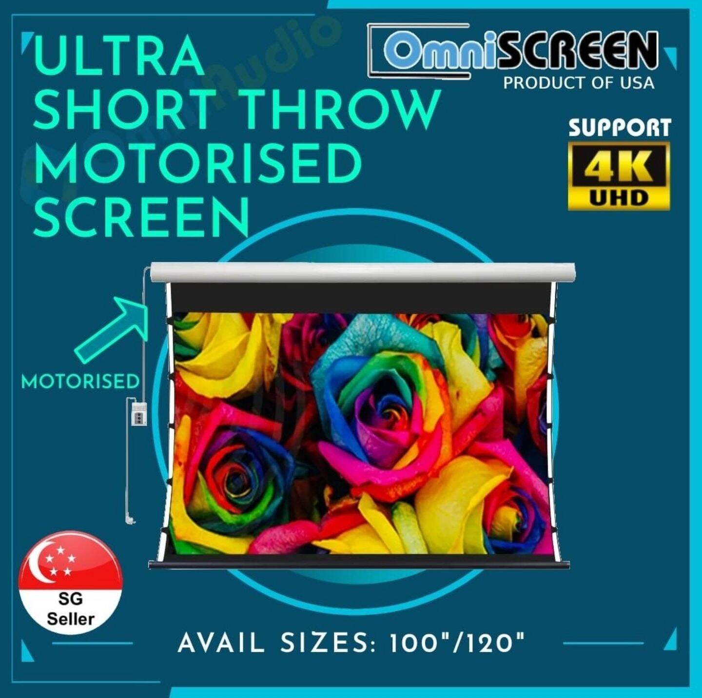 [ULTRA SHORT THROW MOTORISED WALL SCREEN] OMNISCREEN ANTI LIGHT ...