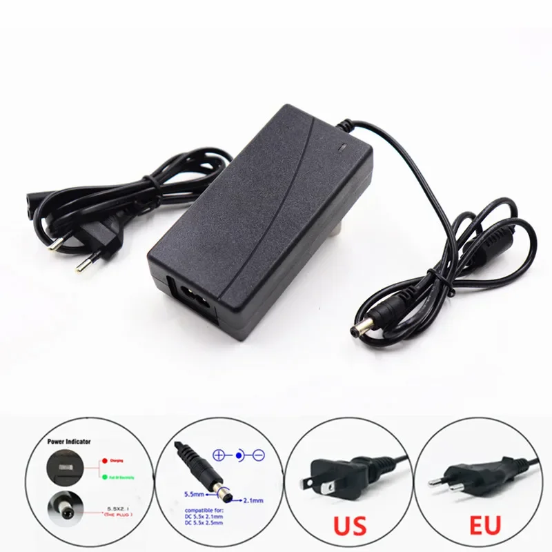 36V/42V charger Lithium battery charger Output 42V2A input 100-240V AC ...