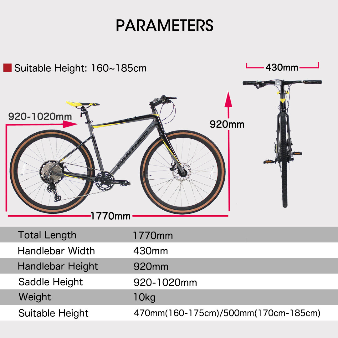 [NGƯỜI BÁN HÀNG SG] Xe đạp địa hình PANTHER HADES 12 tốc độ SHIMANO 700 x 40C Phanh đĩa tay lái phẳng Xe đạp địa hình cơ bản Khung nhôm Phuộc