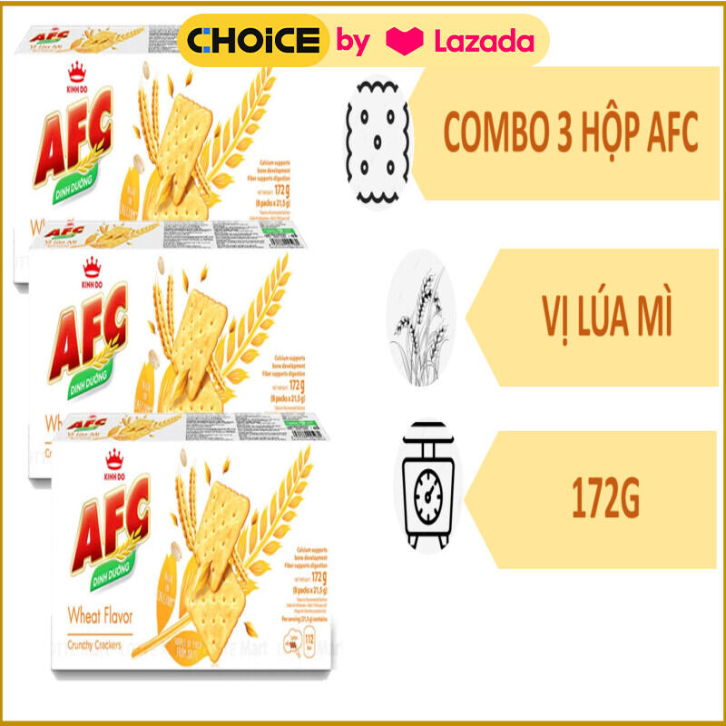 Combo 3 hộp AFC vị Lúa Mì 172g