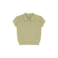 Vintage Embroidery Polo Collar Short Sleeve T Shirt