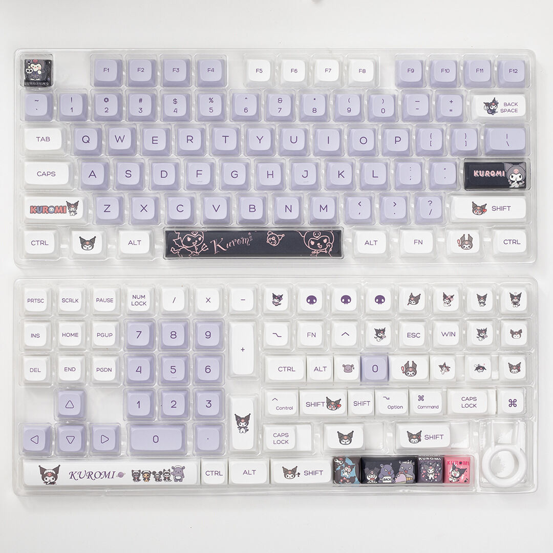 Sanrio Anime Kawaii Kuromi Keycaps  Cartoon Style Mechanical Keyboard Key Caps Cute PBT Key Caps Keyboard Accessories. 